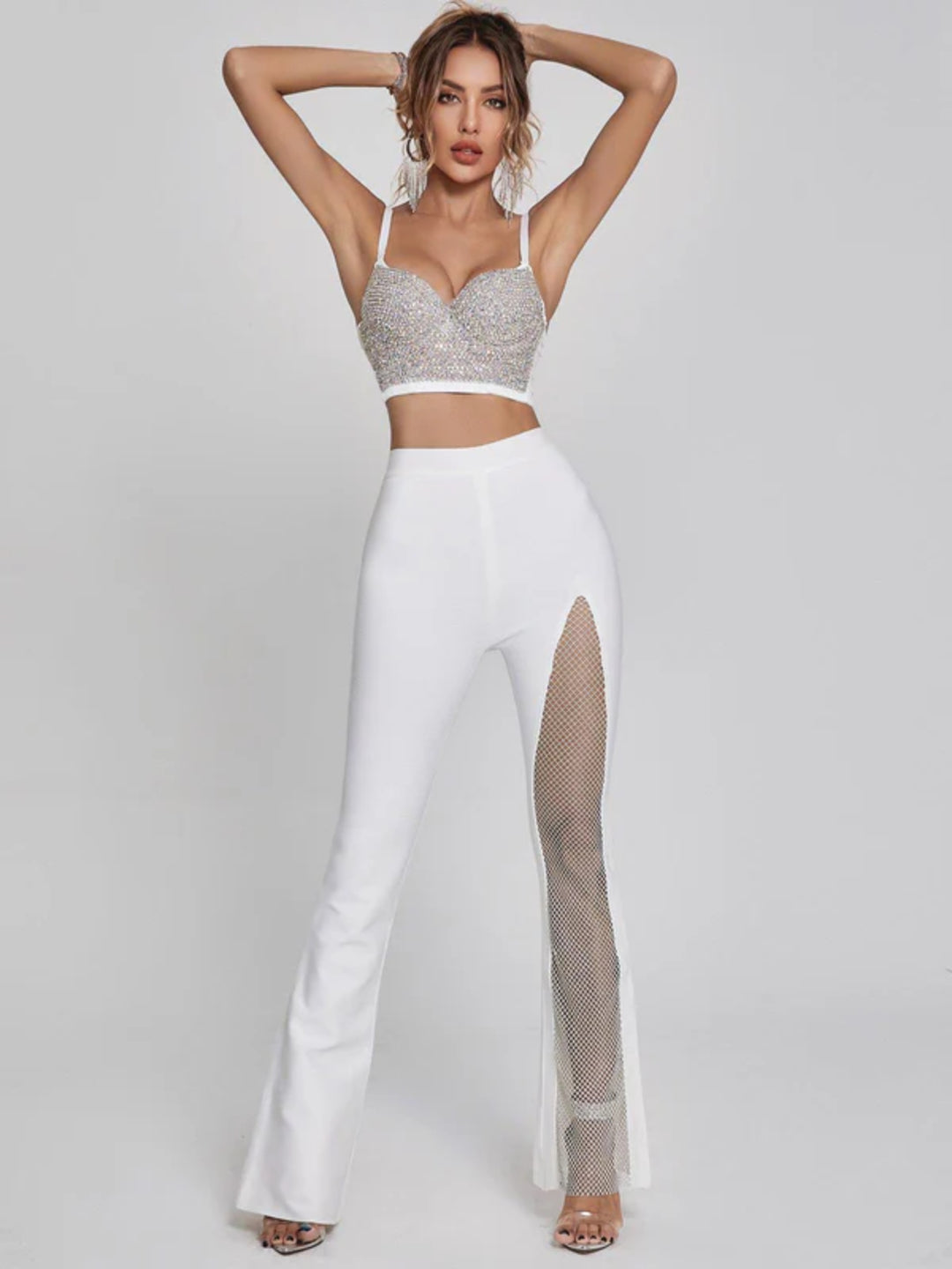 Diamond Mesh Bandage Pants
