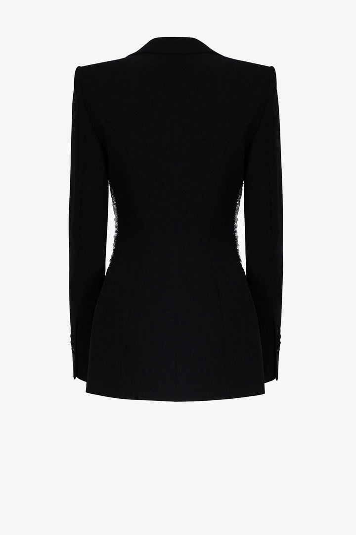 Diamond-encrusted Black Suit Two-piece Set