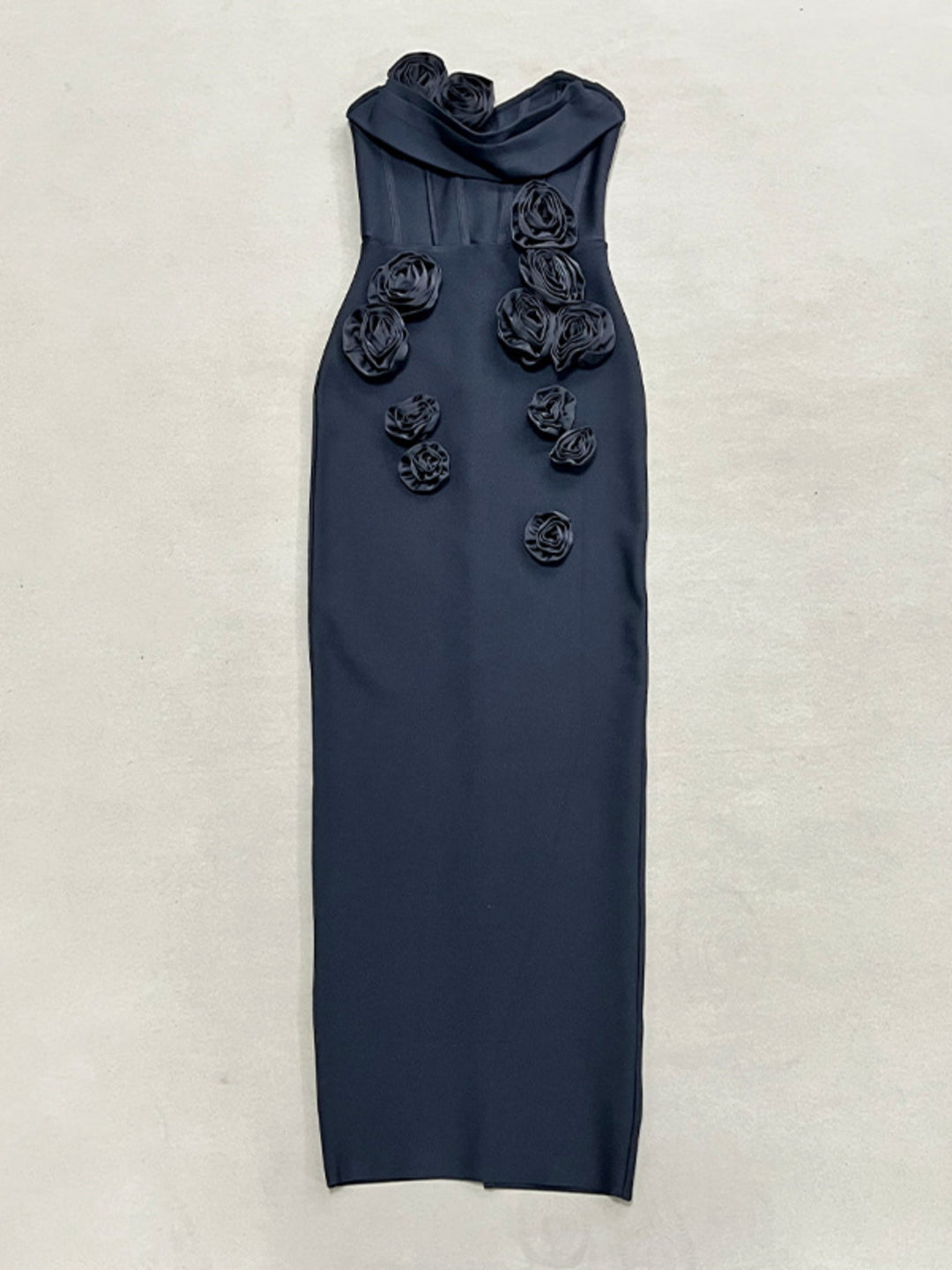 3D Flower Tube Top Maxi Dress