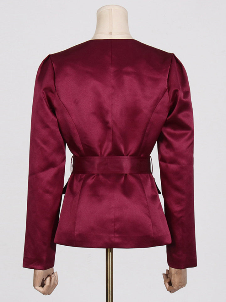 Solid Color Waist Maxi Dress Two-piece Set