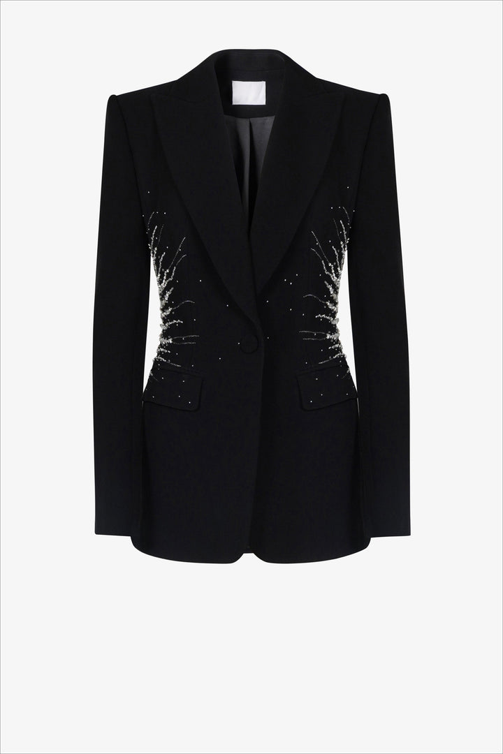 Diamond-encrusted Black Suit Two-piece Set