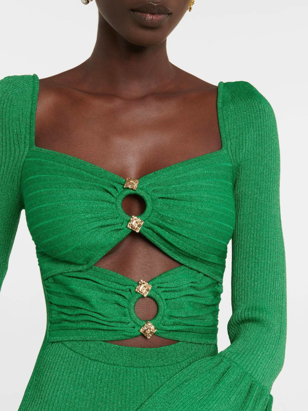 Green Hollow Midi Dress