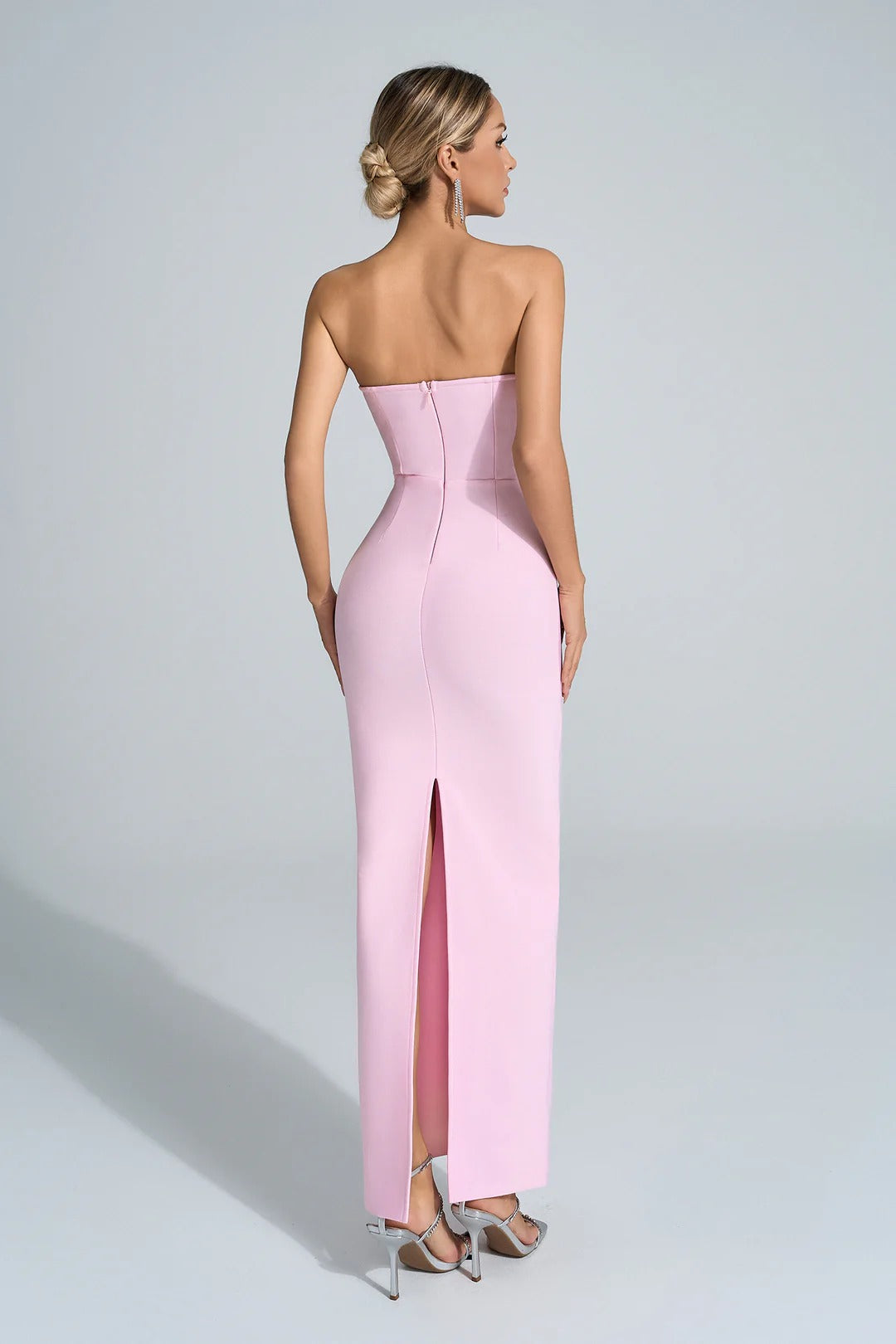 Temperament Tube Top Diamond Flower Dress